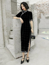 Vintage Double-Layer Velvet Long Cheongsams